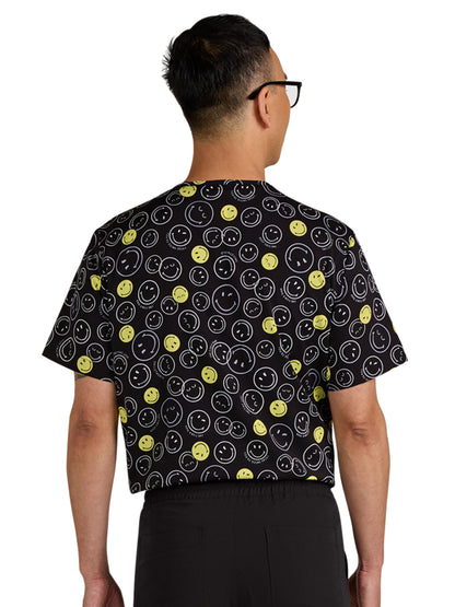 Men's Printed Classic V-Neck Scrub Top - S650PR - Doing Great