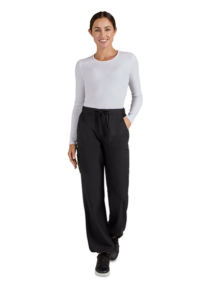 Women's 7-Pocket Jubilant Scrub Pant - S701 - Black