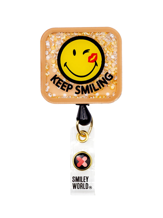 Shaker-Style Badge Reel  - SA156 - Smiling Bandaid