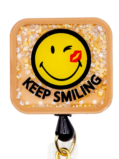 Shaker-Style Badge Reel  - SA156 - Smiling Bandaid