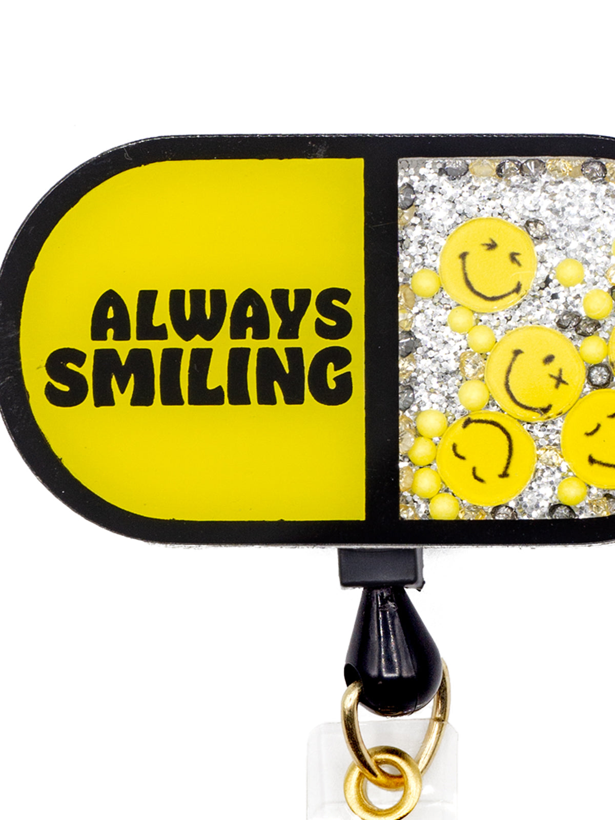 Shaker-Style Badge Reel  - SA156 - Always Smiling Pill