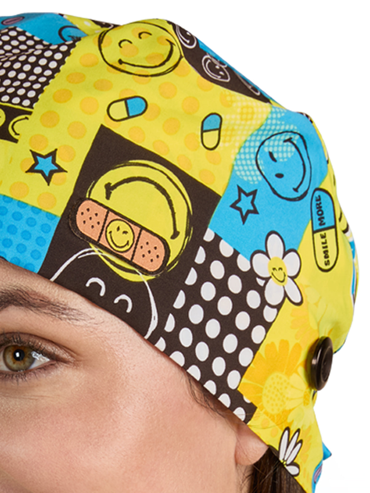 Unisex Printed Breathable Stretch Scrub Cap - SA174PR - Keep Smiling