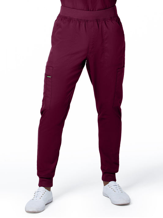 Men's 7-Pocket Zipper Fly Jogger Scrub Pant - 2100PRV - Wine