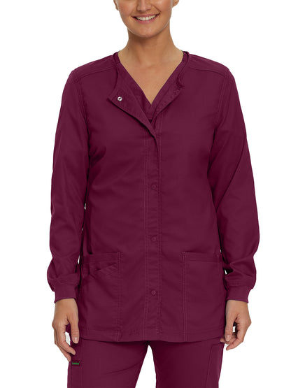 Women's Three-Pocket Snap Front Jacket - 3038 - Wine