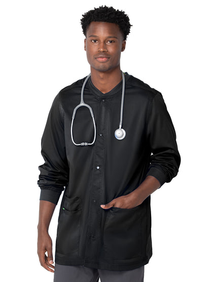 Men's 3-Pocket Crew Neck Warm-Up Jacket - 3170 - Black