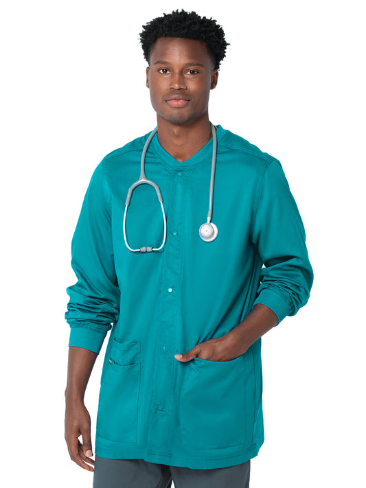 Men's 3-Pocket Crew Neck Warm-Up Jacket - 3170 - Teal