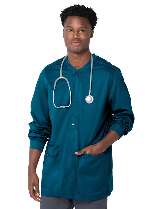 Men's 3-Pocket Crew Neck Warm-Up Jacket - 3170 - Caribbean