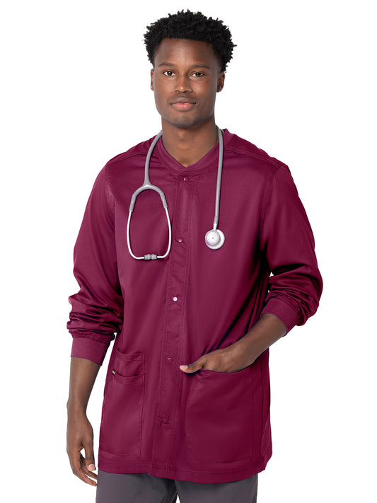 Men's 3-Pocket Crew Neck Warm-Up Jacket - 3170 - Wine