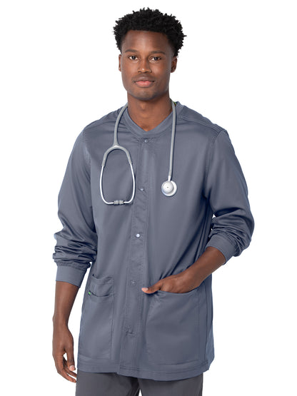 Men's 3-Pocket Crew Neck Warm-Up Jacket - 3170 - Steel