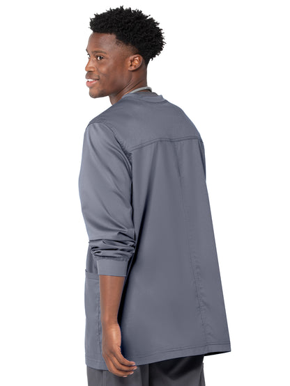 Men's 3-Pocket Crew Neck Warm-Up Scrub Jacket - 3170 - Steel