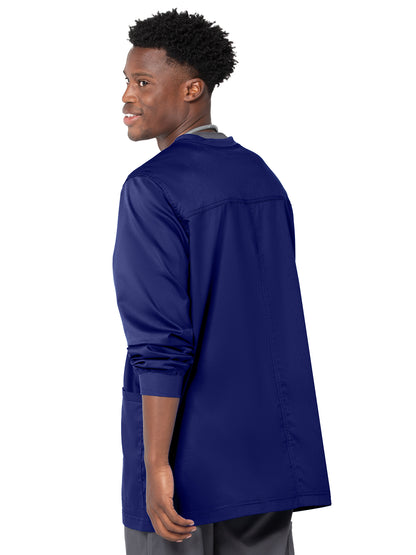 Men's 3-Pocket Crew Neck Warm-Up Scrub Jacket - 3170 - True Navy