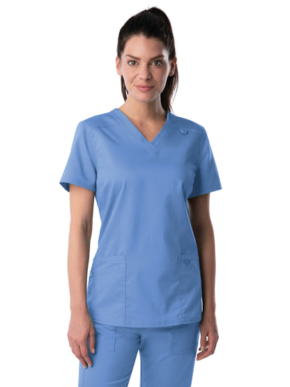 Women's Three-Pocket Fade Resistant V-Neck Top - 4160 - Ceil