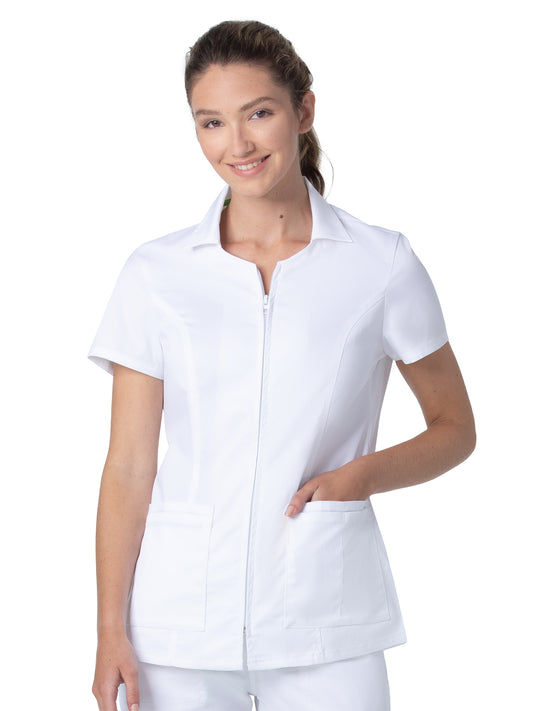 Women's 5-Pocket Notch Collar Scrub Top - 4173PRV - White