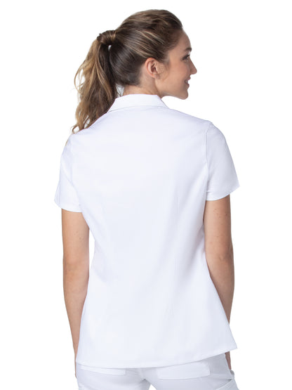 Women's 5-Pocket Notch Collar Scrub Top - 4173PRV - White