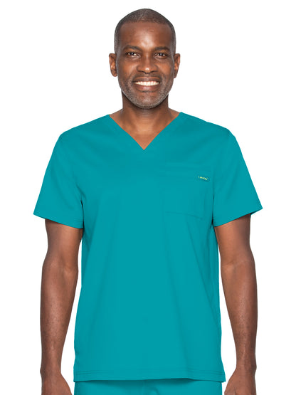 Unisex Two-Pocket Tuckable V-Neck Top - 4259 - Teal