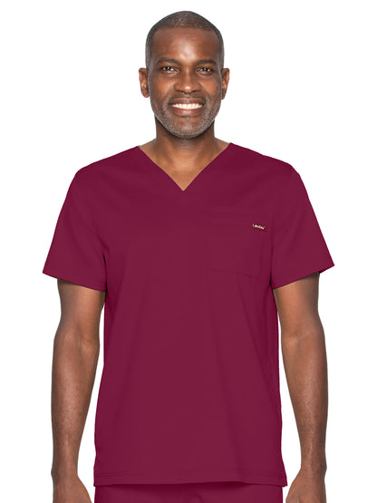 Unisex Two-Pocket Tuckable V-Neck Top - 4259 - Wine