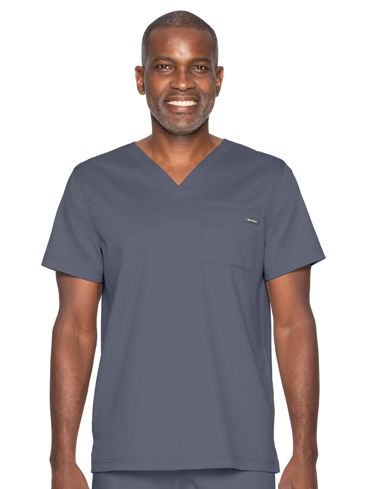 Unisex Two-Pocket Tuckable V-Neck Top - 4259 - Steel