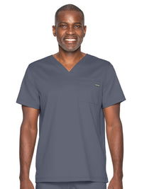 Unisex Two-Pocket Tuckable V-Neck Top - 4259 - Steel