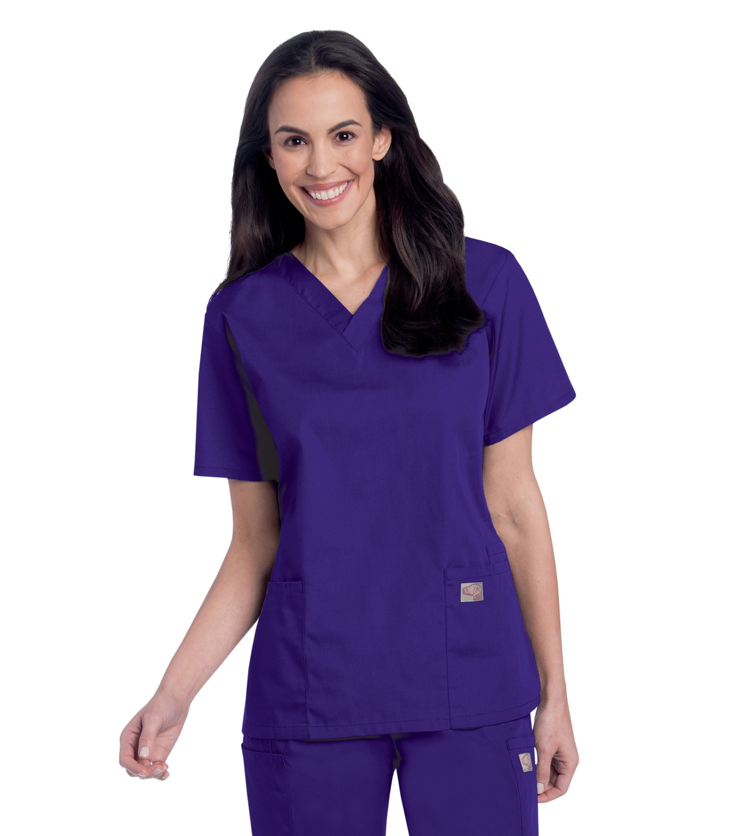 Women's 3-Pocket Clean Back V-Neck Scrub Top - 70221 - Grape