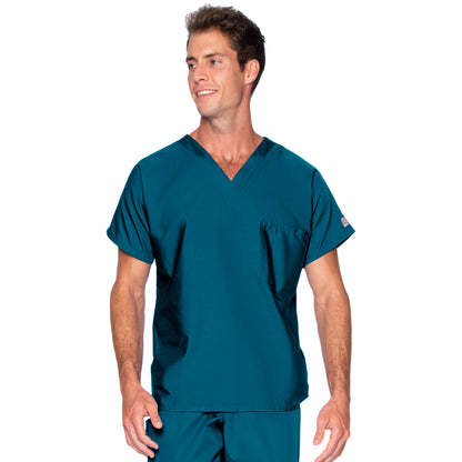 Unisex 1-Pocket Dolman Sleeve Tuckable V-Neck Scrub Top - 71221 - Caribbean