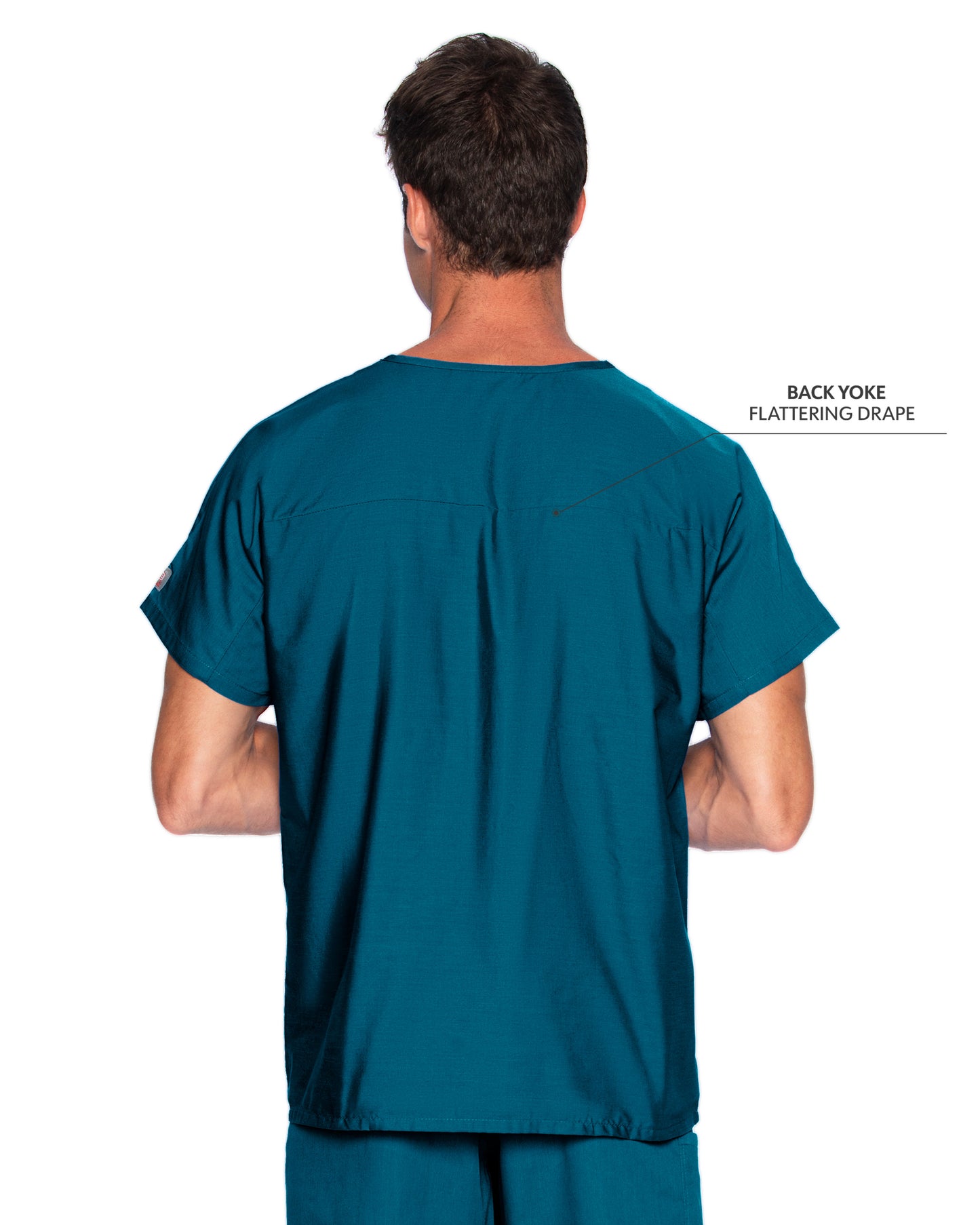 Unisex 1-Pocket Dolman Sleeve Tuckable V-Neck Scrub Top - 71221 - Caribbean