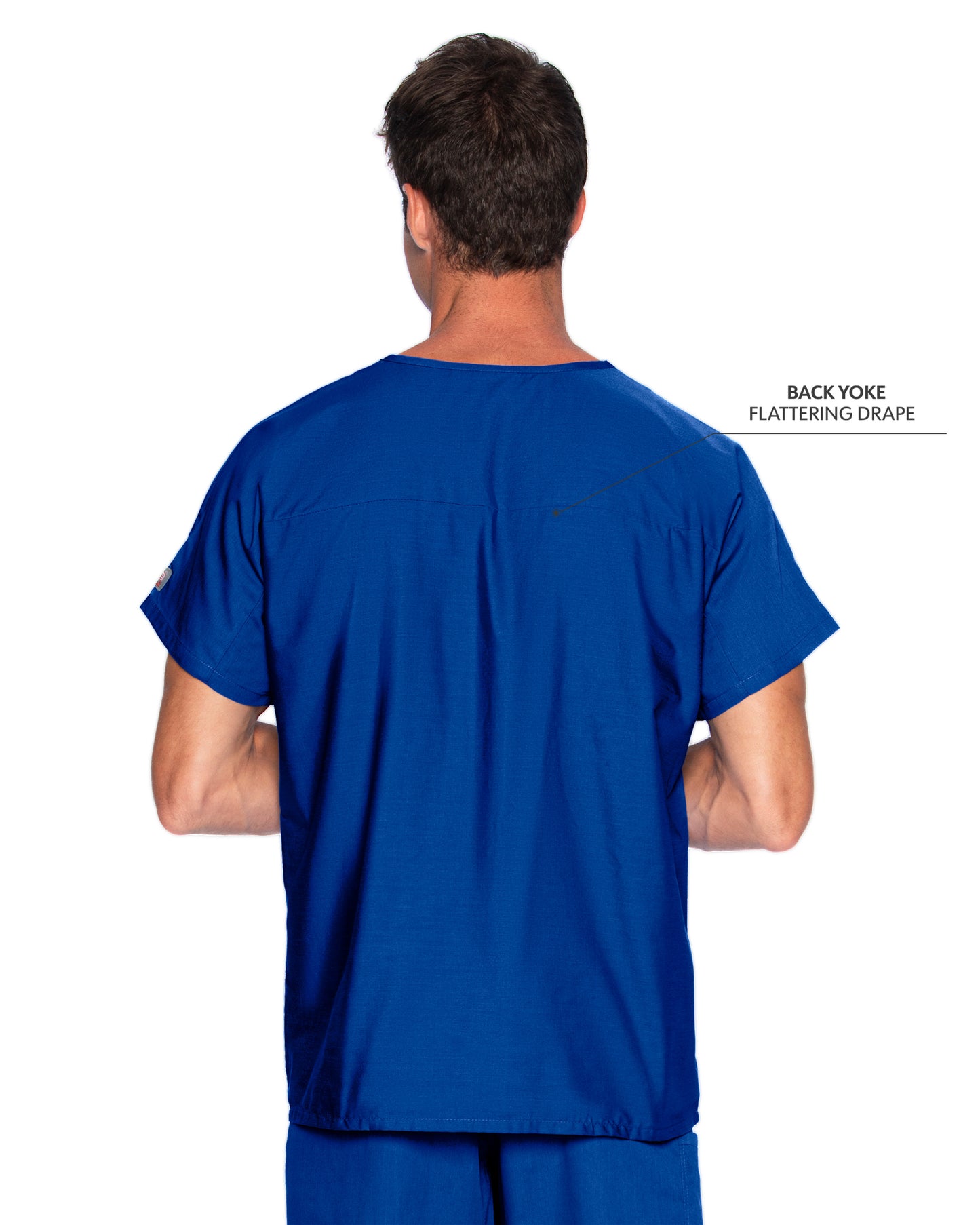 Unisex 1-Pocket Dolman Sleeve Tuckable V-Neck Scrub Top - 71221 - Cobalt