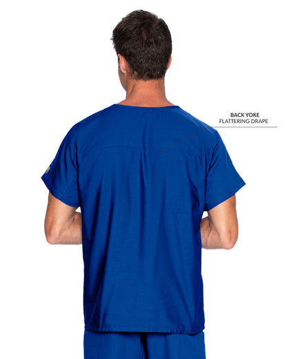 Unisex 1-Pocket Dolman Sleeve Tuckable V-Neck Scrub Top - 71221 - Cobalt