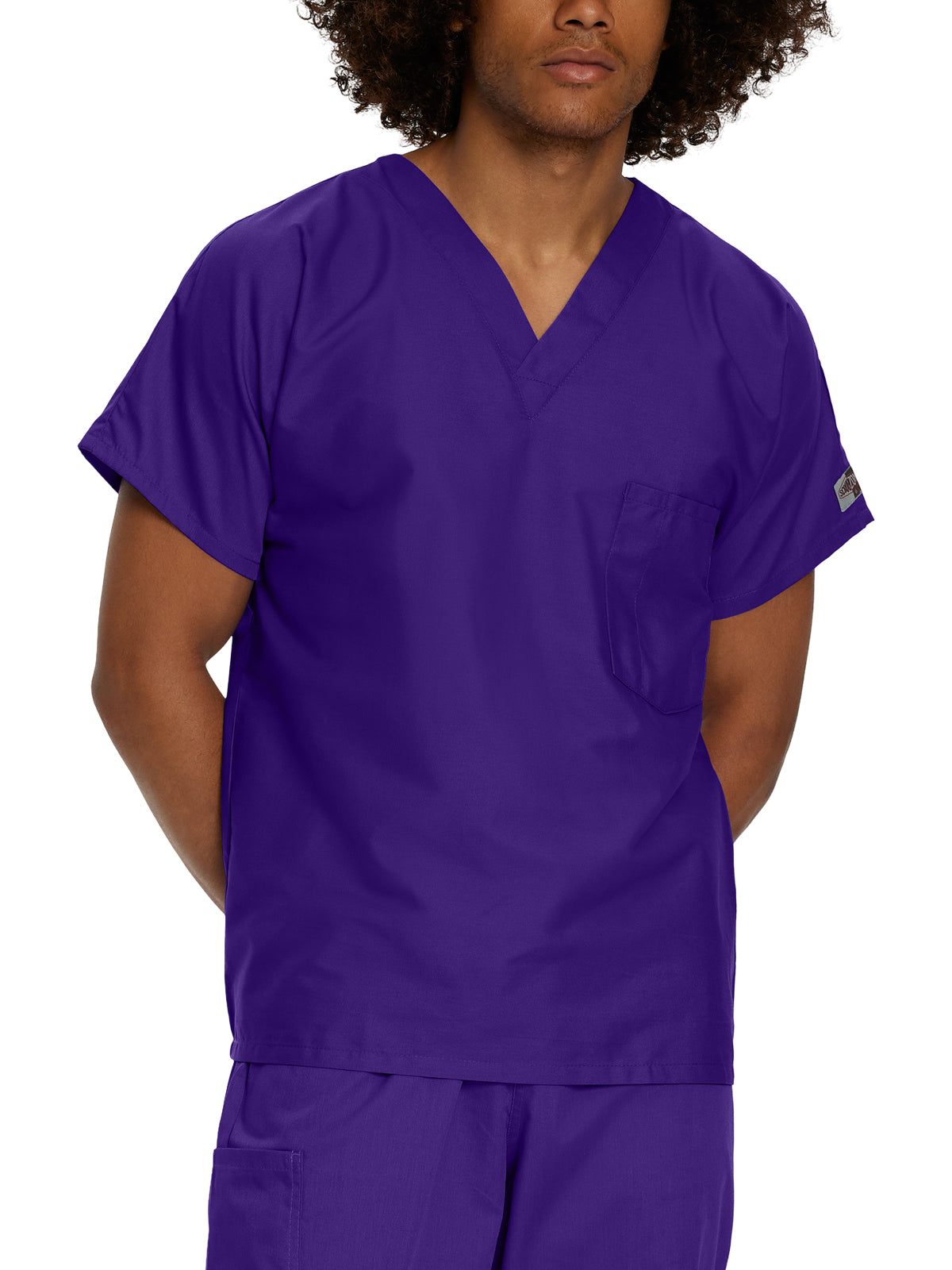 Unisex One-Pocket Dolman Sleeve Tuckable V-Neck Top - 71221 - Grape