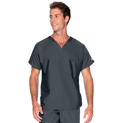 Unisex 1-Pocket Dolman Sleeve Tuckable V-Neck Scrub Top - 71221 - Graphite