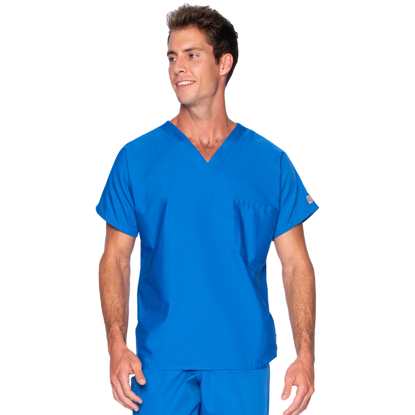 Unisex 1-Pocket Dolman Sleeve Tuckable V-Neck Scrub Top - 71221 - Royal Blue