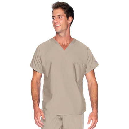 Unisex 1-Pocket Dolman Sleeve Tuckable V-Neck Scrub Top - 71221 - Sandstone