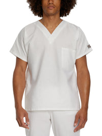 Unisex One-Pocket Dolman Sleeve Tuckable V-Neck Top - 71221 - White