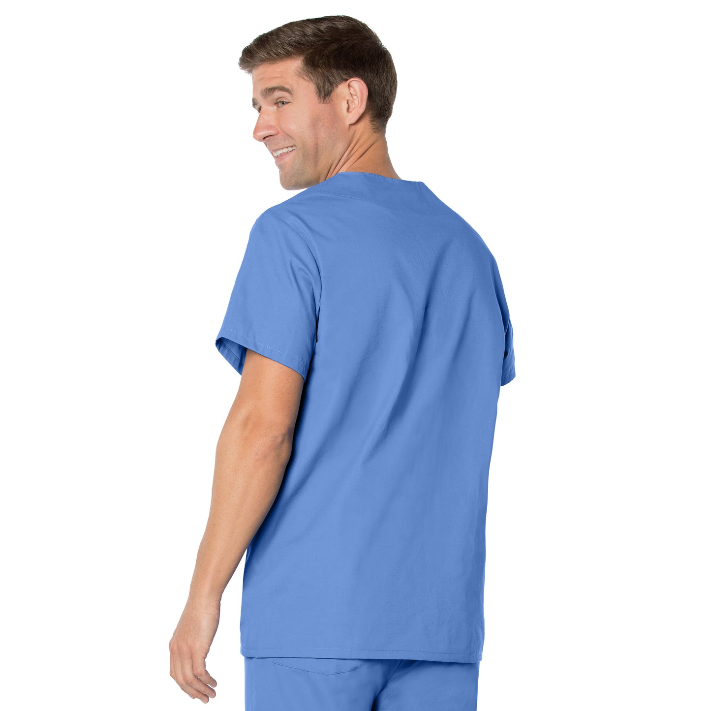 Men's 5-Pocket V-Neck Scrub Top - 7489 - Ceil Blue