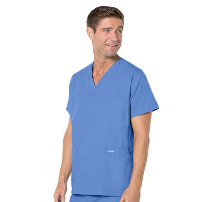 Men's 5-Pocket V-Neck Scrub Top - 7489 - Ceil Blue