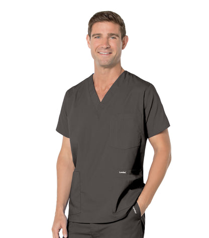 Men's 5-Pocket V-Neck Scrub Top - 7489 - Black