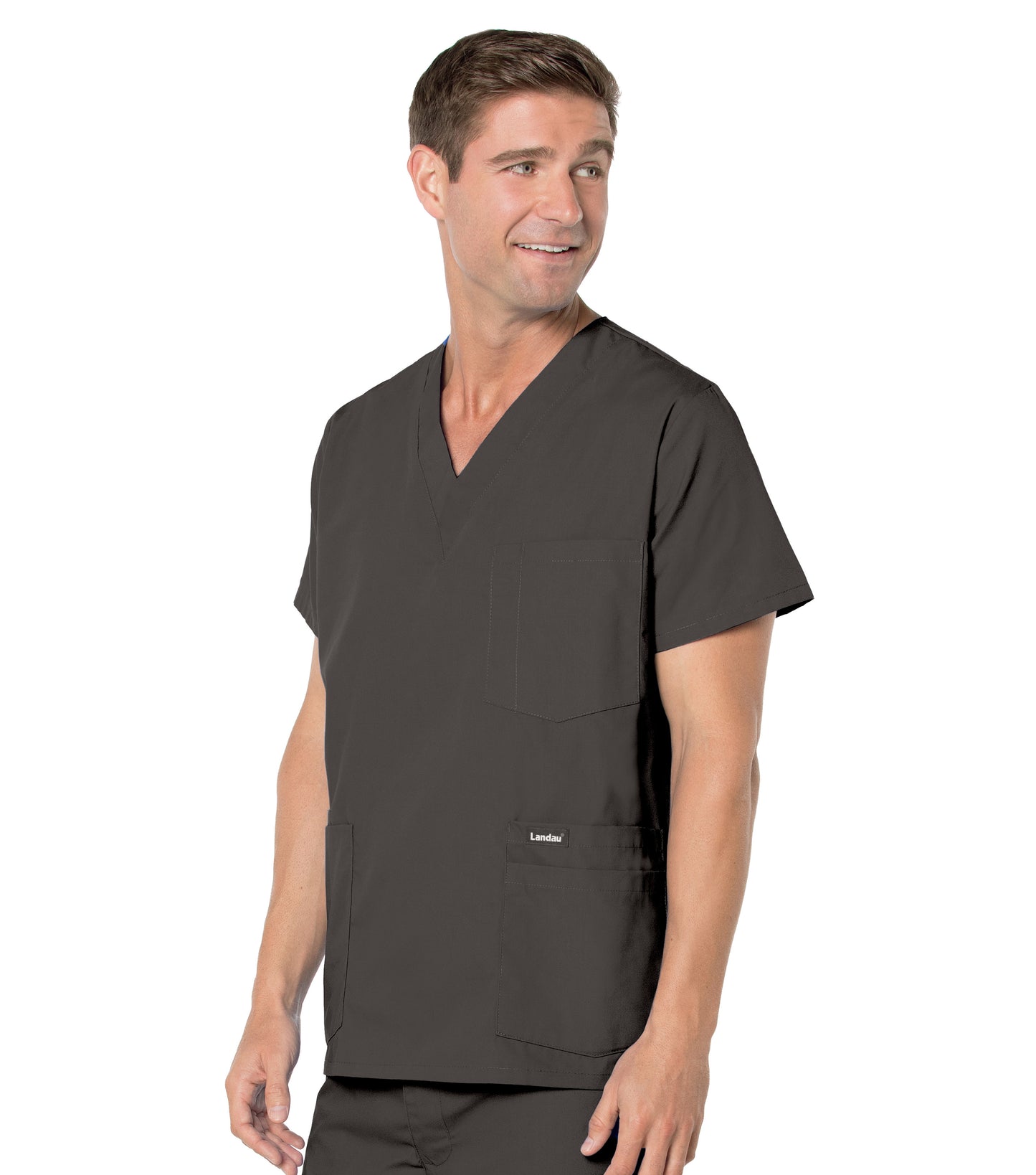 Men's 5-Pocket V-Neck Scrub Top - 7489 - Black