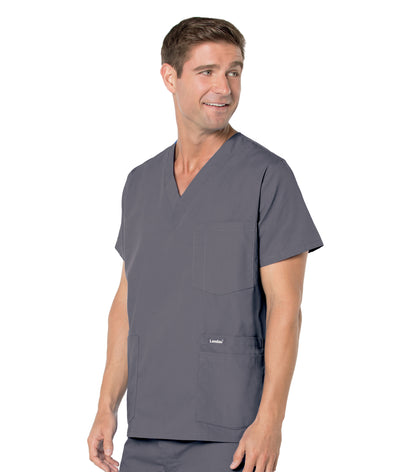 Men's 5-Pocket V-Neck Scrub Top - 7489 - Steel Grey