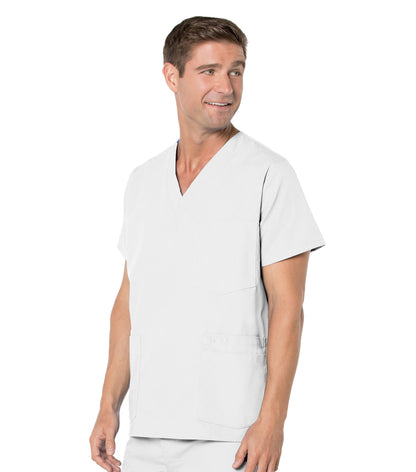 Men's 5-Pocket V-Neck Scrub Top - 7489 - White