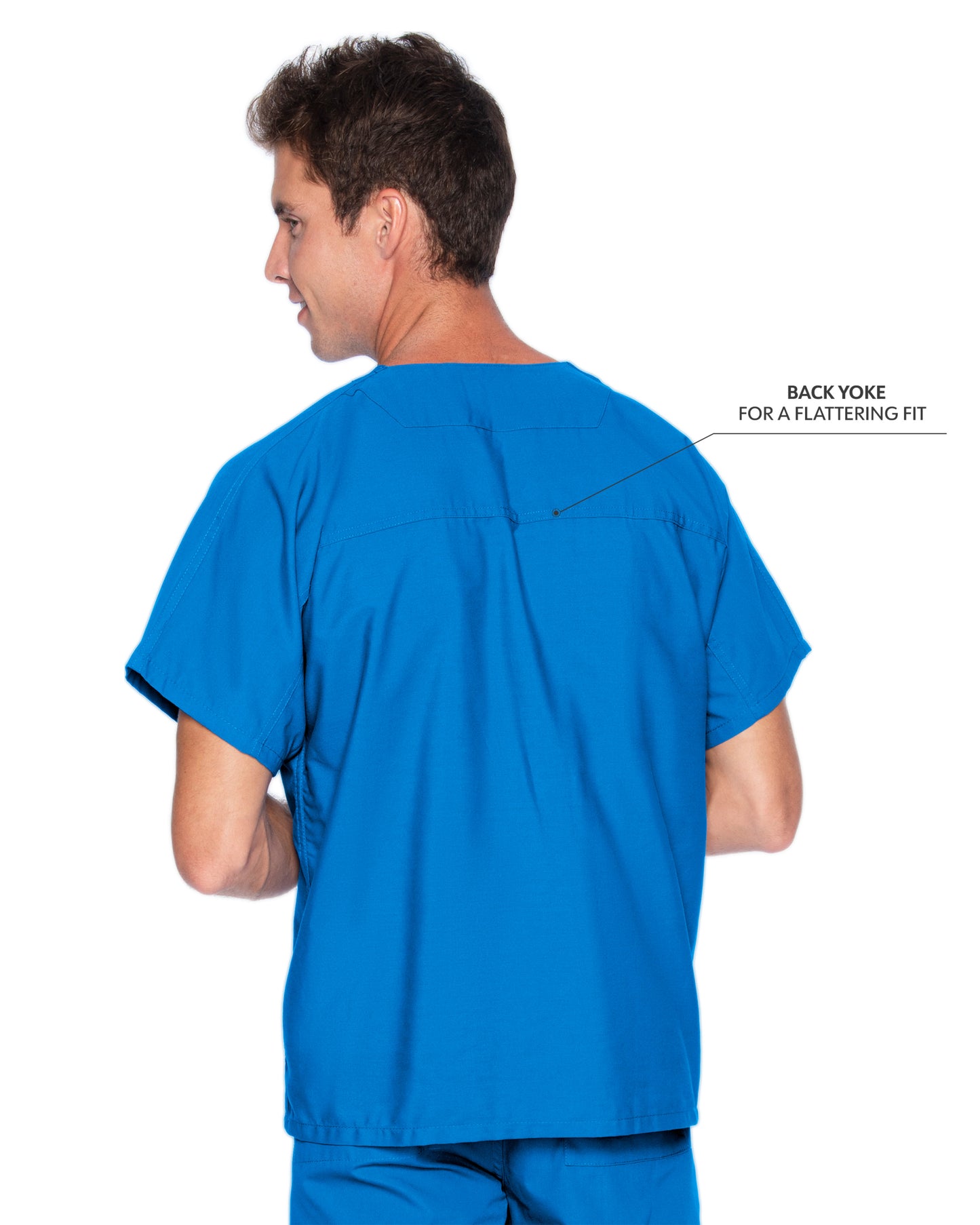 Unisex Reversible 1-Pocket V-Neck Scrub Top - 7502 - Royal Blue