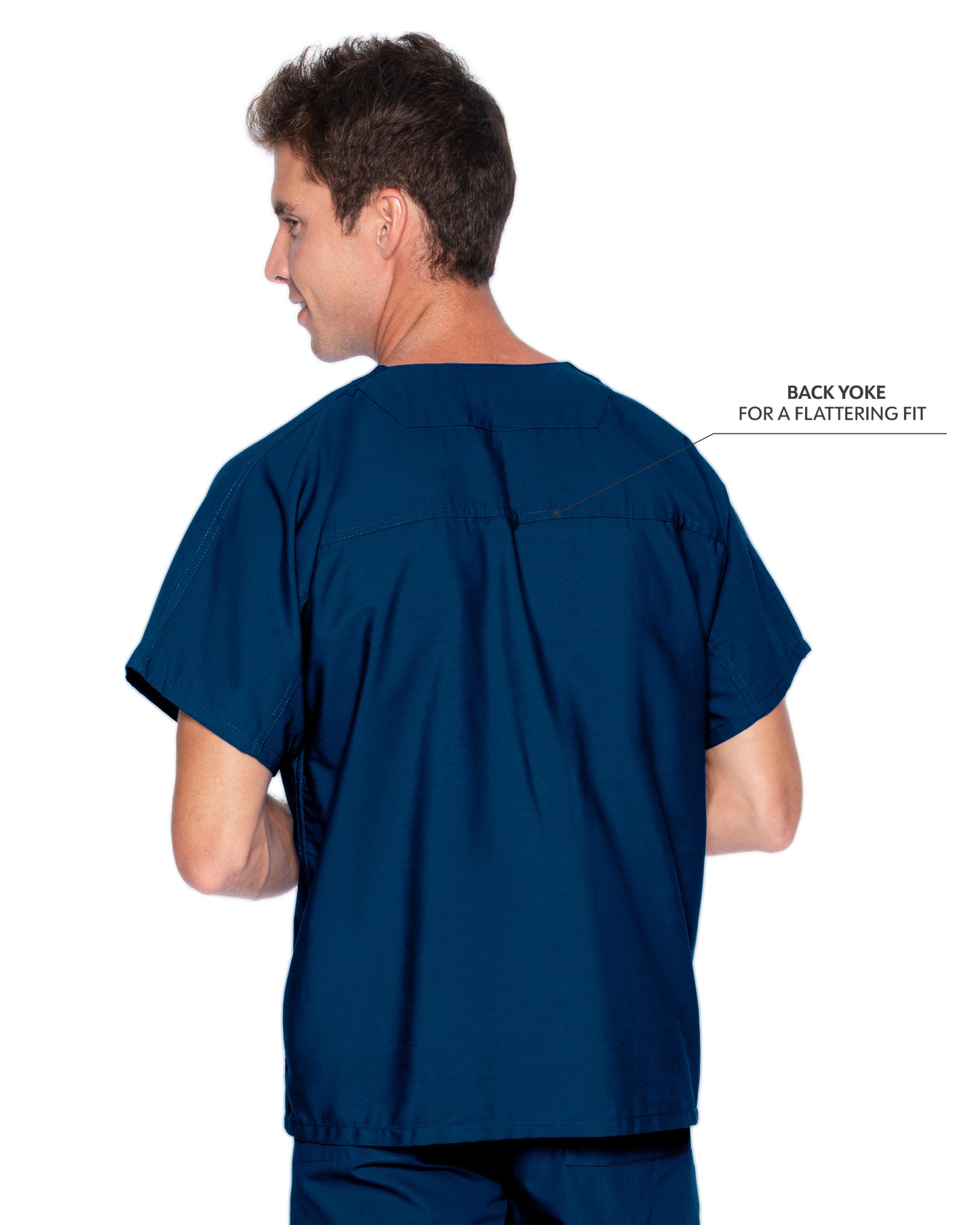 Unisex Reversible 1-Pocket V-Neck Scrub Top - 7502 - Navy