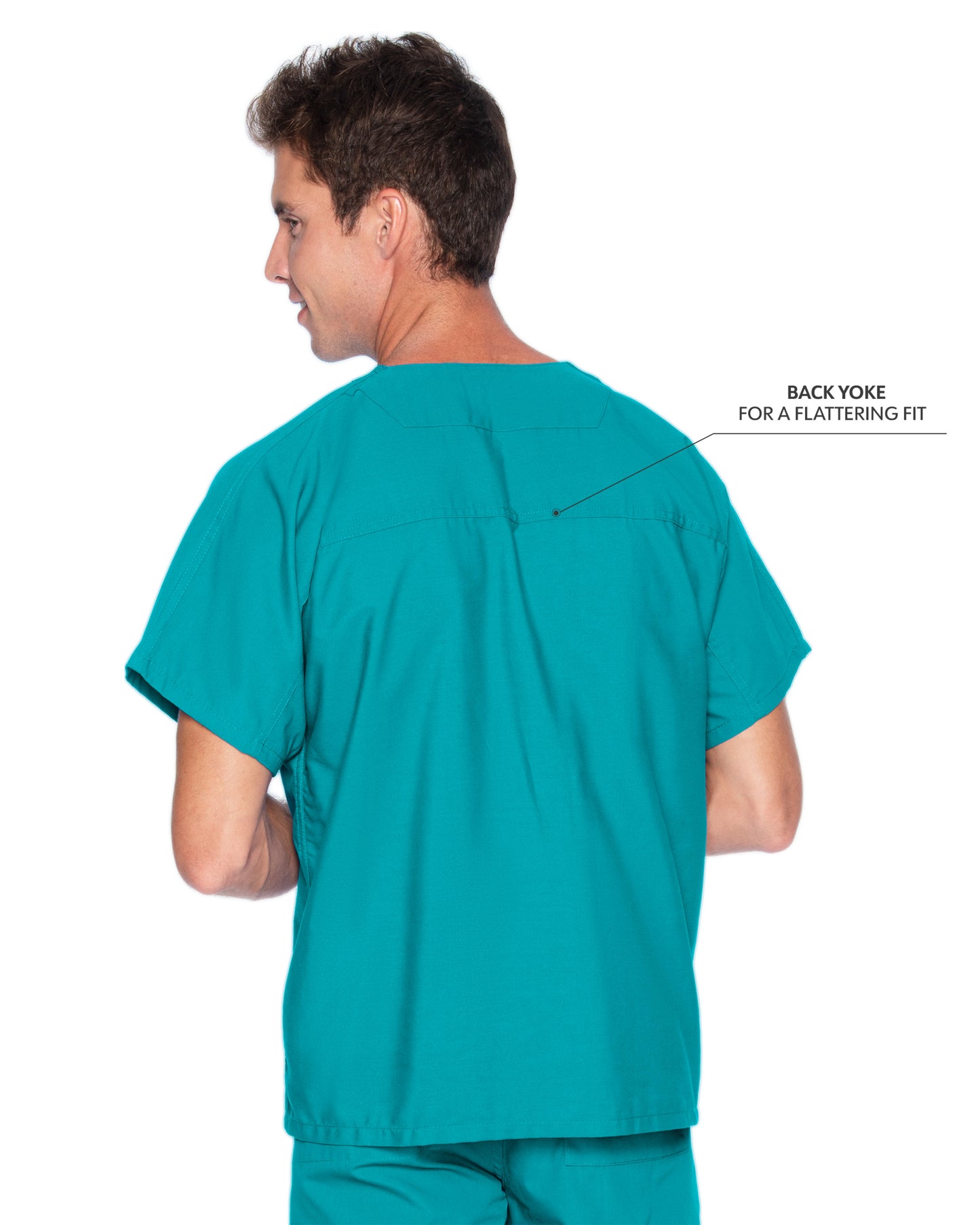 Unisex Reversible 1-Pocket V-Neck Scrub Top - 7502 - Teal