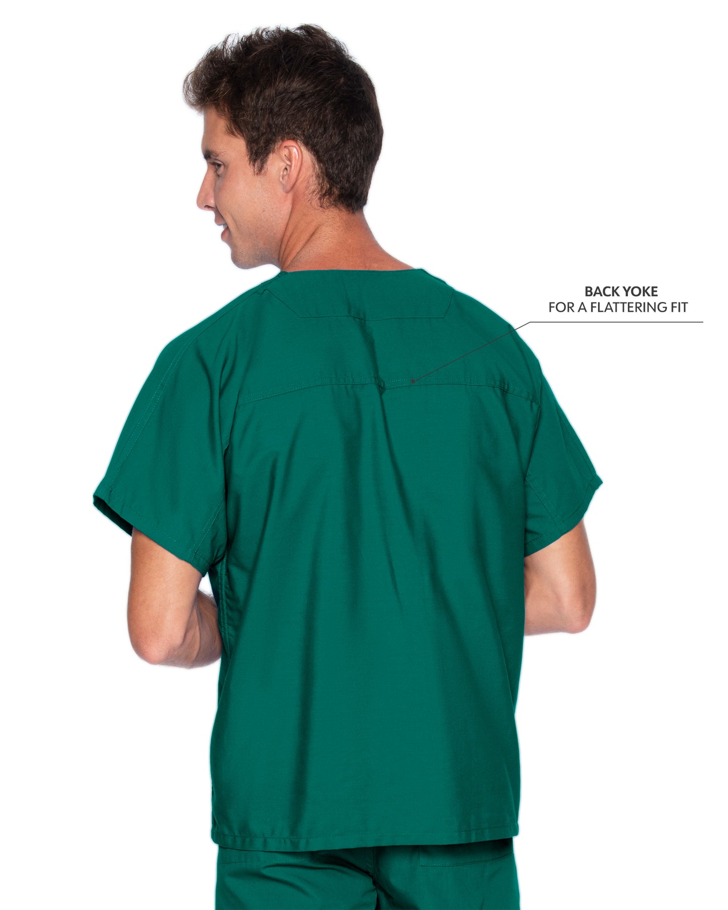 Unisex Reversible 1-Pocket V-Neck Scrub Top - 7502 - Hunter Green