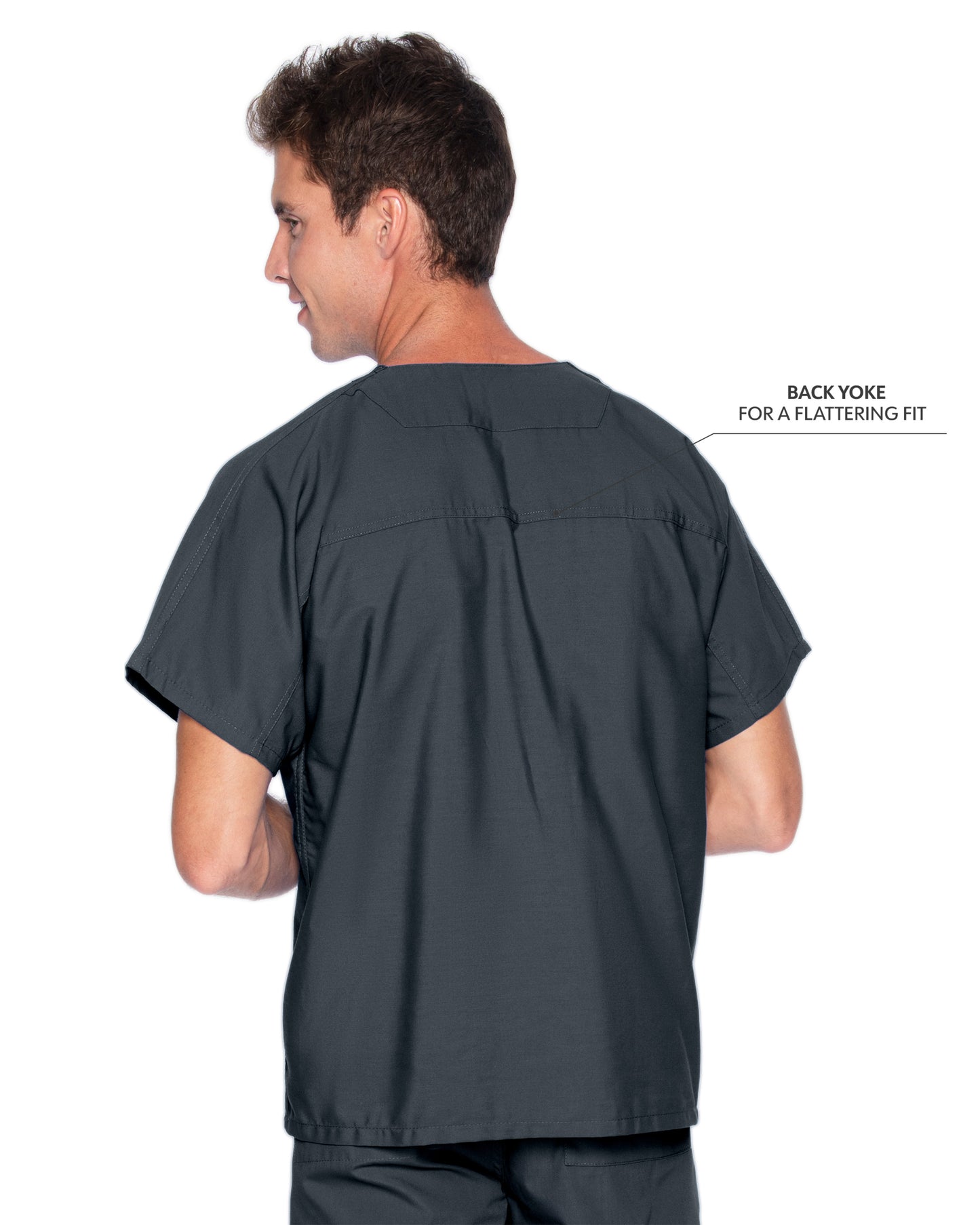 Unisex Reversible 1-Pocket V-Neck Scrub Top - 7502 - Graphite