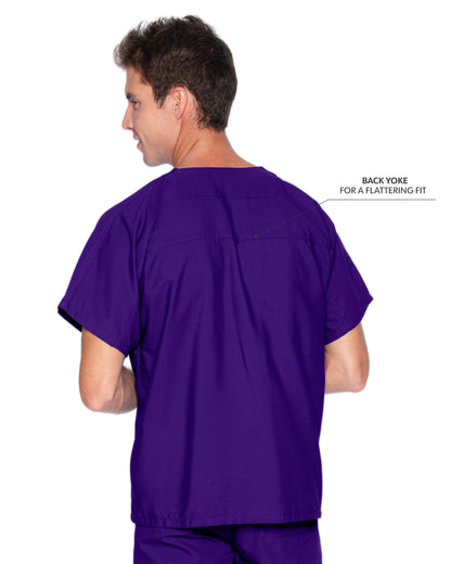 Unisex Reversible 1-Pocket V-Neck Scrub Top - 7502 - Grape