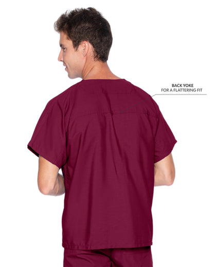 Unisex Reversible 1-Pocket V-Neck Scrub Top - 7502 - Wine