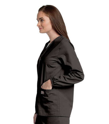 Women's 2-Pocket Scrub Jacket - 75221 - Black