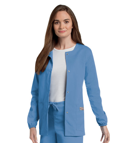 Women's 3-Pocket Crew Neck Warm-Up Jacket - 75221 - Ceil Blue