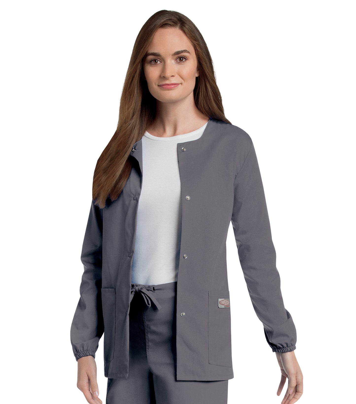 Women's 2-Pocket Scrub Jacket - 75221 - Steel Grey