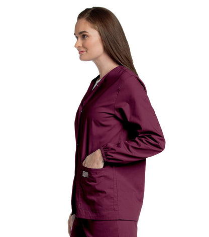 Women's 2-Pocket Scrub Jacket - 75221 - Wine