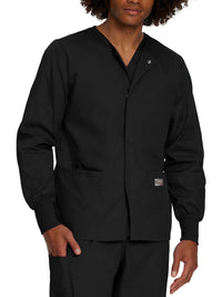 Unisex Three-Pocket Snap-Front Warm-Up Jacket - 75231 - Black